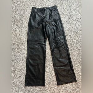 Women’s Black Garage Faux Leather Pants Size Medium